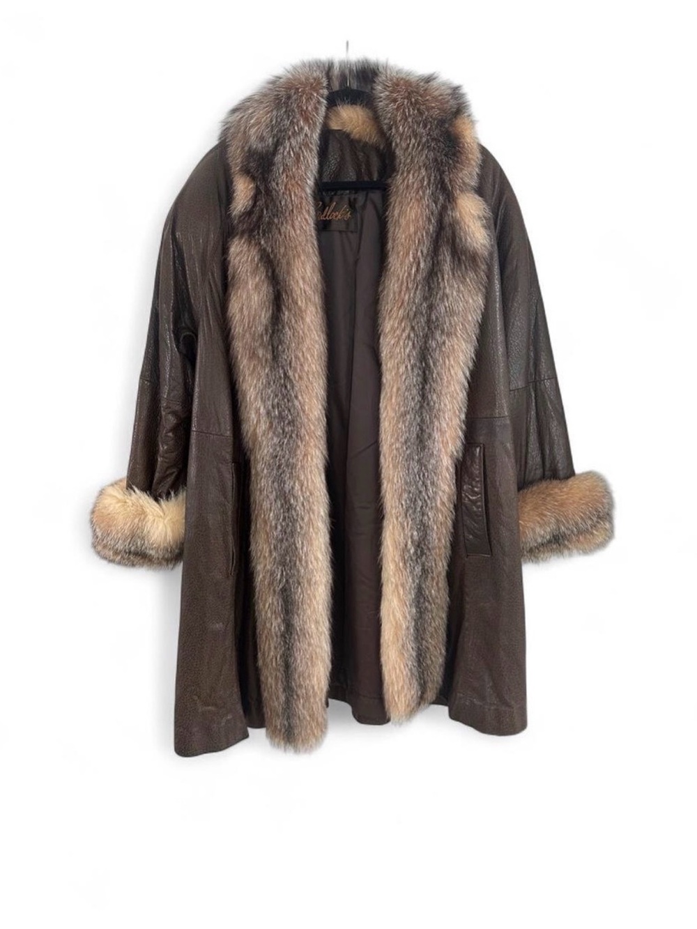 Vintage Genuine Leather Coat & Fur. Bullock's. Winter coat.